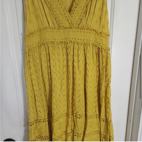Ulla Johnson V-Neck Dress with Ruffles - Chartreuse Yellow - Excellent Condition - Picture 8 of 11